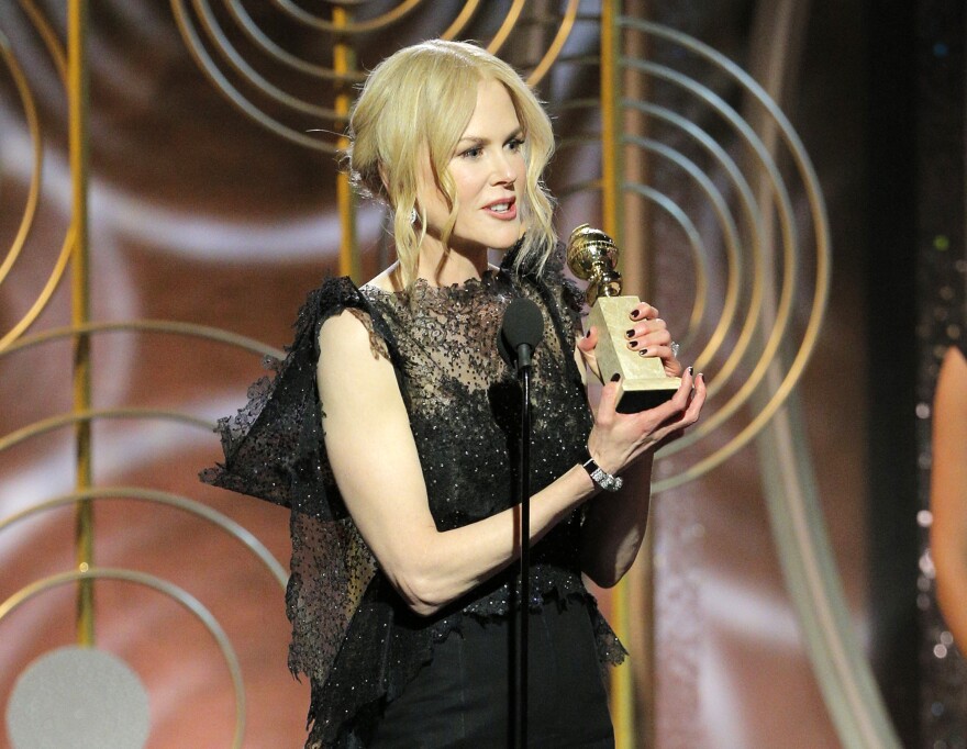 Nicole Kidman accepts the award for best performance by an actress in a limited series or motion picture made for TV for her role in "Big Little Lies."