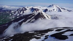 The Atka volcanic complex includes Korovin Volcano, Mount Kliuchef and Sarichef Volcano.