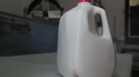 Newly packaged gallon of raw milk