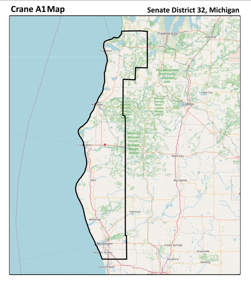 Map of 32nd state Senate District (Courtesy of the State of Michigan)