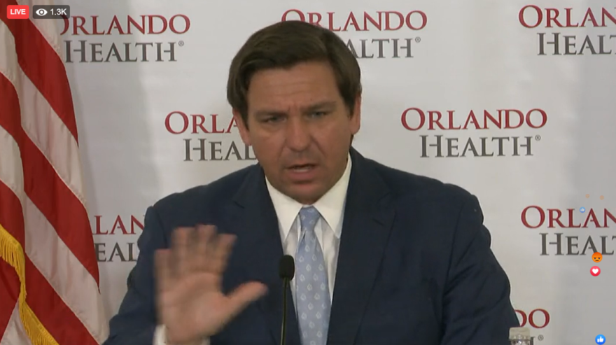 Gov. DeSantis holds a press conference at Orlando Health.