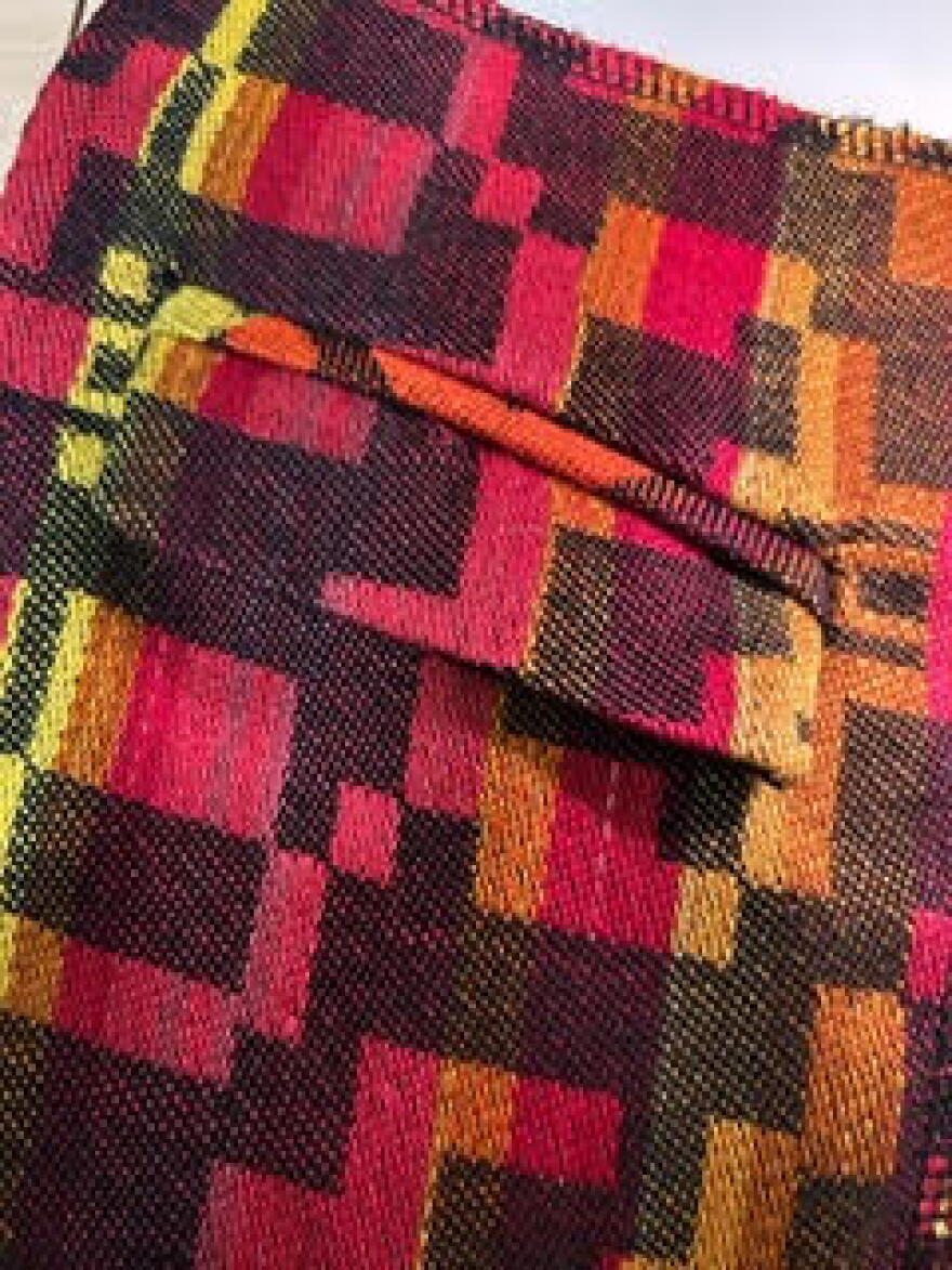 A piece of the jacket pattern and colors