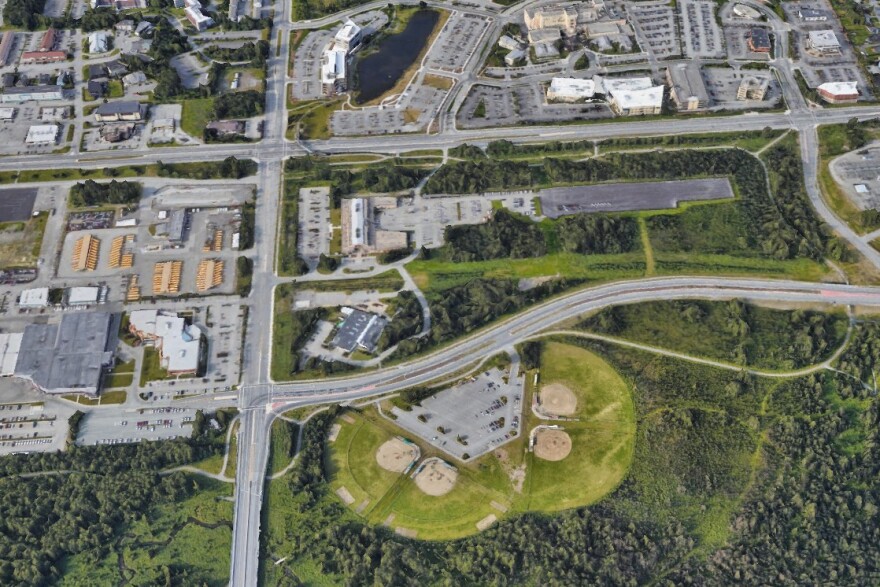 A satellite image of some streets