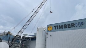 The headquarters of TimberHP, located at the old paper mill in Madison. TimberHP is the first company in North America to offer wood fiber insulation.