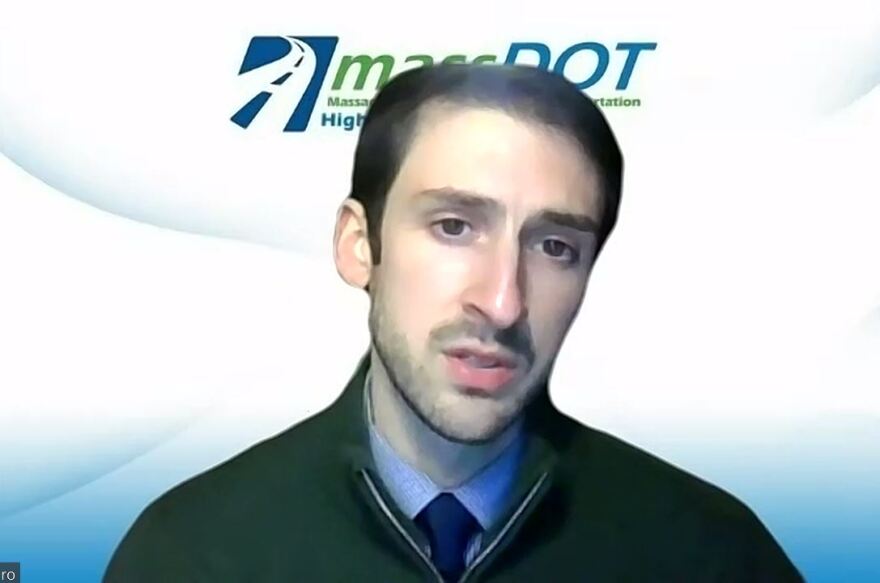 Bryan Cordeiro, project manager for the replacement of the Bourne and Sagamore bridges, speaks during this week's webinar held by the Massachusetts Department of Transportation.