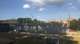 A roof collapsed on a construction site at UNC Charlotte Friday, injuring one worker.