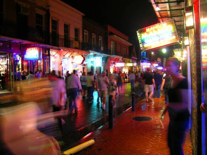 Bourbon Street in New Orleans where today's Hurricane is like a spiked slushy.