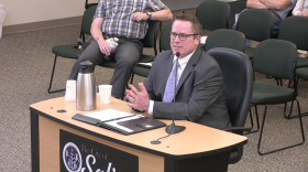 Tecumseh City Manager Dan Swallow is interviewed by Saline City Council on June 23, 2025. The council later voted to offer him the position of Saline City Manager.