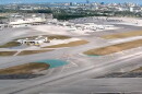 View from the air of the primary runway at President Donald J. Trump Airport also shows the diagonal crosswind runway, which is scheduled to be the main runway for six months next year.