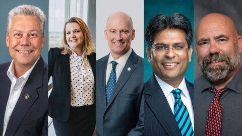 From left to right: Chris Coudriet, Becky Hawke, Jim Morton, Dr. Aswani Volety, Dr. Christopher Barnes