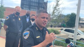 Peoria Police Department Chief Eric Echevarria speaks to media on Tuesday, Sept. 21.