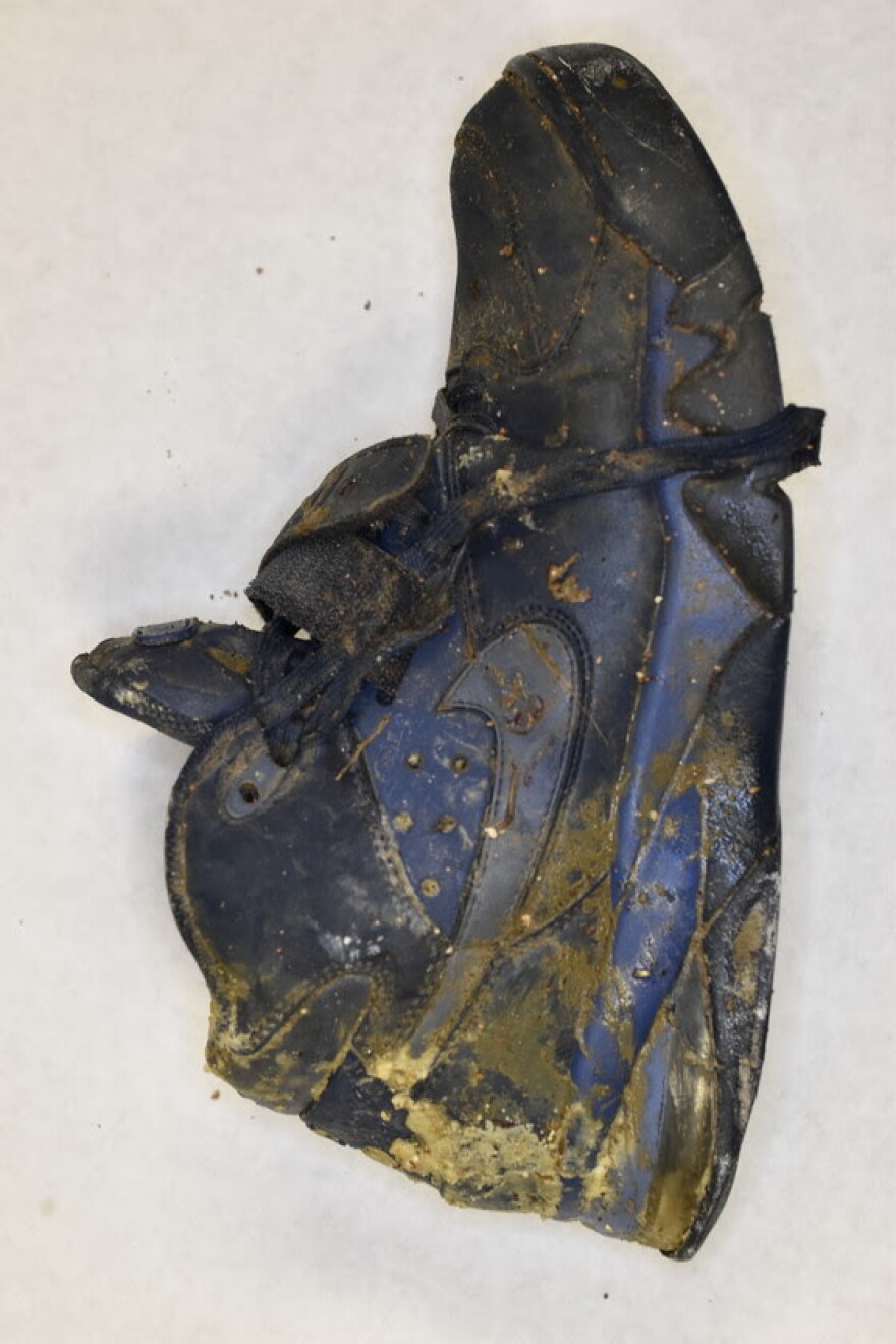 The Nike shoe found with the partial human remains on Sunday.