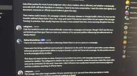 The chat window through which Anchorage Press Executive Editor Nat Herz "spoke" with Alaska News AI agent Walter.