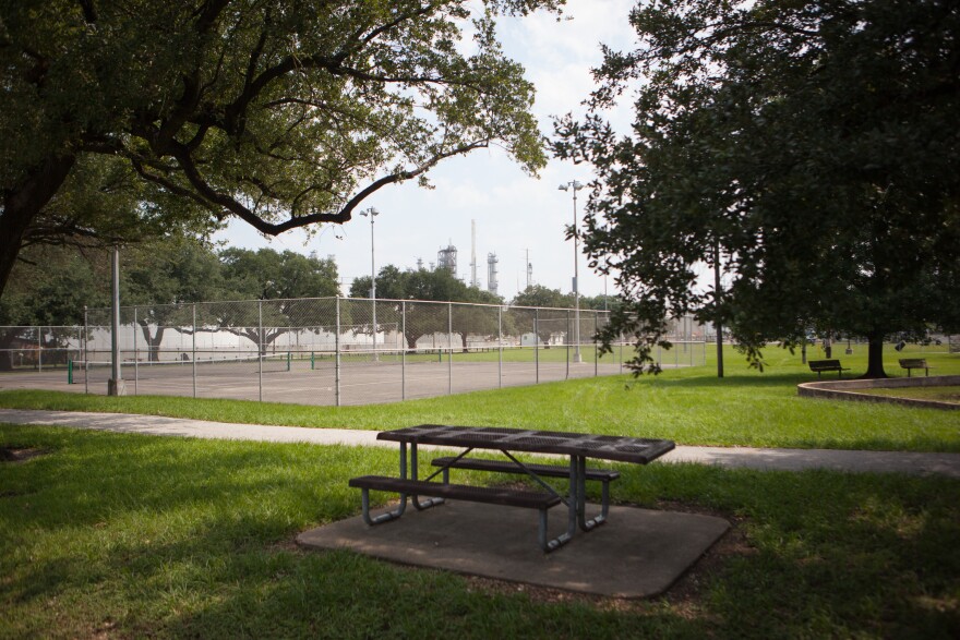 Hartman Park in the Manchester neighborhood of Houston.The overall air quality problem in the city "is ongoing," with high levels of ozone as well, which can exacerbate respiratory symptoms. People who are most at risk, such as elderly people or people who already have respiratory diseases, need to be careful breathing outside air.