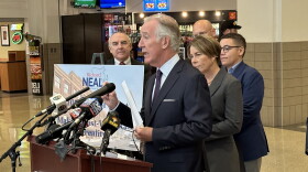 U.S Representative Richard Neal announces a federal grant to support East-West Rail at Union Station in Springfield, Massachusetts, on September 22, 2023.