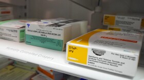 Vials of the MMR measles mums and rubella virus vaccine sit in a refrigerator with other medicine Tuesday, Feb. 25, 2025, in Lubbock, Texas.