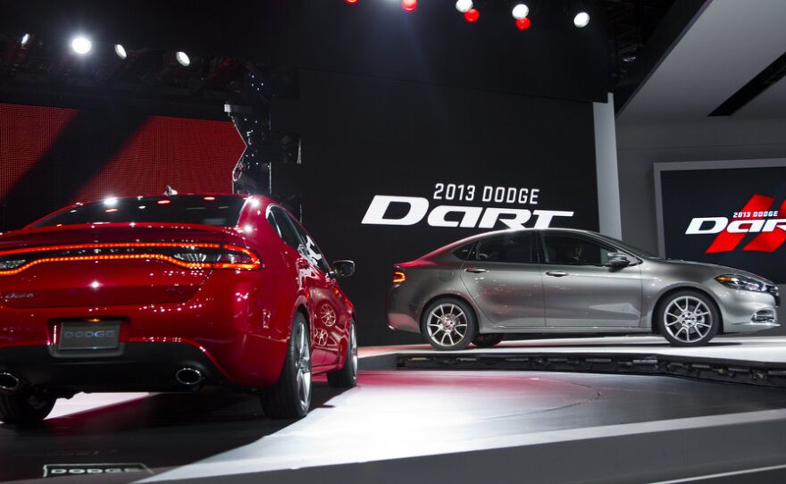 Dodge unveiled its 2013 Dart at the North American International Auto Show in Detroit this week. The original Dart was in production from 1960-76. This time around, it's being built on a modified platform of one of Fiat's Alfa Romeos. After a 2009 merger between the struggling Chrysler and Italy's fast-growing Fiat, the two are sharing technology and strategy.