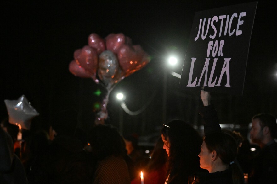 Justice for Lala was repeated and signs with the phrase were held at Saturday night's vigil for La'Nyiah 'Lala' Clark in Wilkes-Barre.
