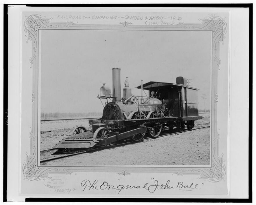 A picture of the John Bull steam locomotive.