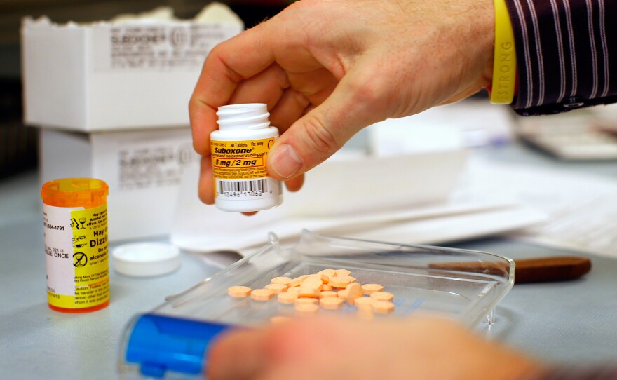 Pharmacist Jim Pearce filled a prescription for Suboxone, a brand-name version of buprenorphine and naloxone, at Boston Healthcare for the Homeless Program in early 2013.