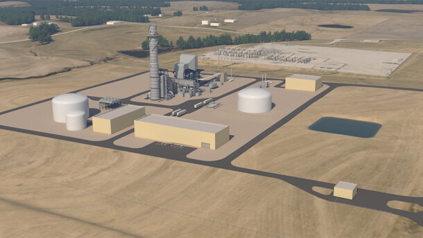 A rendering of the Mullin Creek Natural Gas Plant.