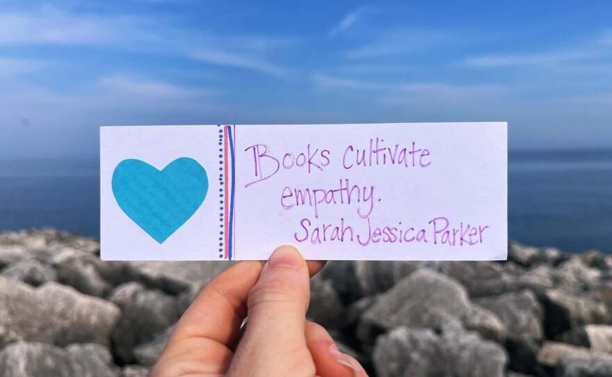 A love letter Lord has written reads a quote by Sarah Jessica Parker: “Books cultivate empathy.”