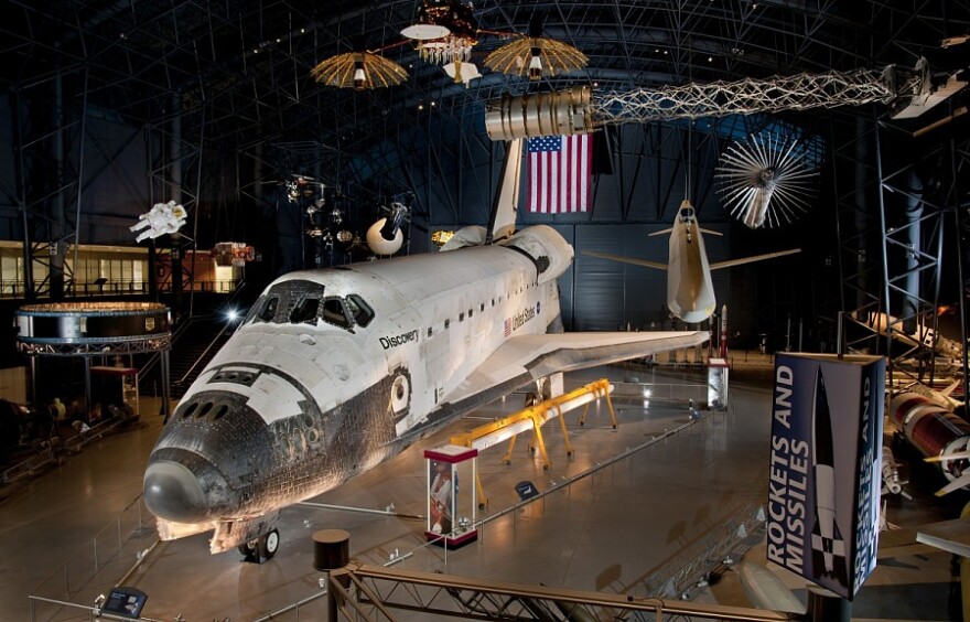 Space Shuttle Discovery on display at the Smithsonian.