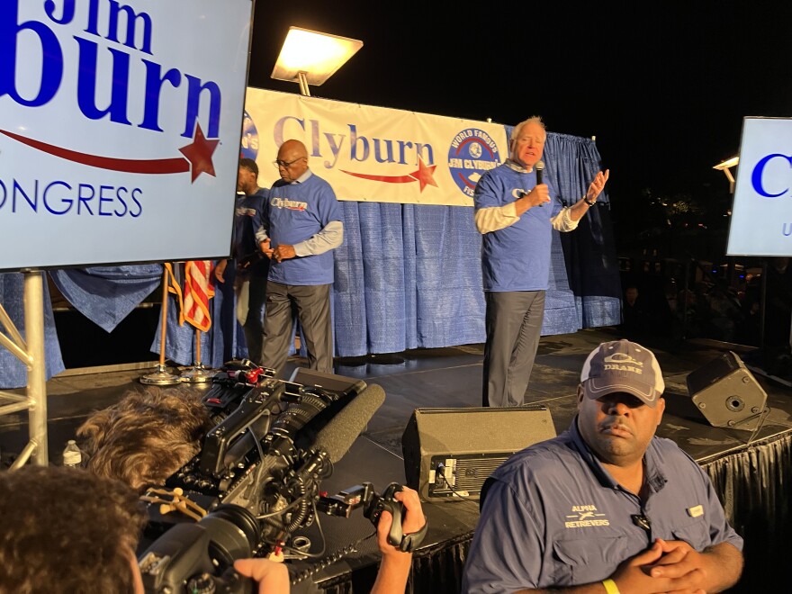 Minnesota Gov. Tim Walz speaks at Congressman Jim Clyburn’s world Famous Fish Fry on May 30, 2025. Walz was also the headliner for the state Democratic Party convention on Saturday.