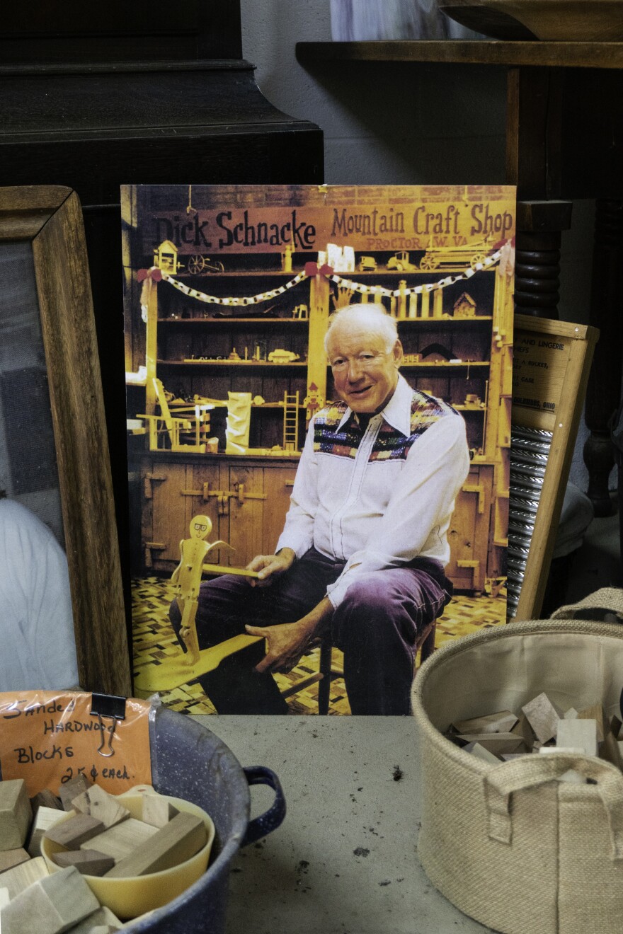 A portrait of Dick Schnacke, founder of the Mountain Craft Shop Co., still hangs in the company's Proctor, W.Va., headquarters.