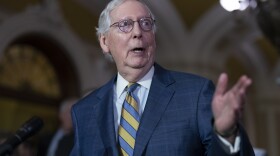 Senate Minority Leader Mitch McConnell, R-Ky., speaks to reporters following a closed-door policy meeting, at the Capitol in Washington, Tuesday, March 7, 2023.