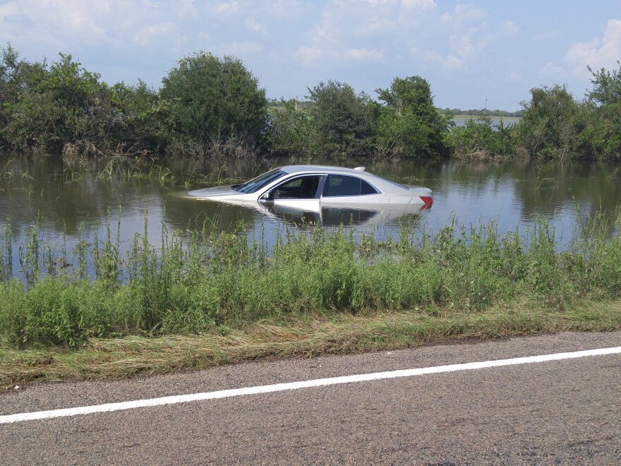 The roadsides in Jefferson County, Texas, are littered with cars that got caught in the flooding from Hurricane Harvey.