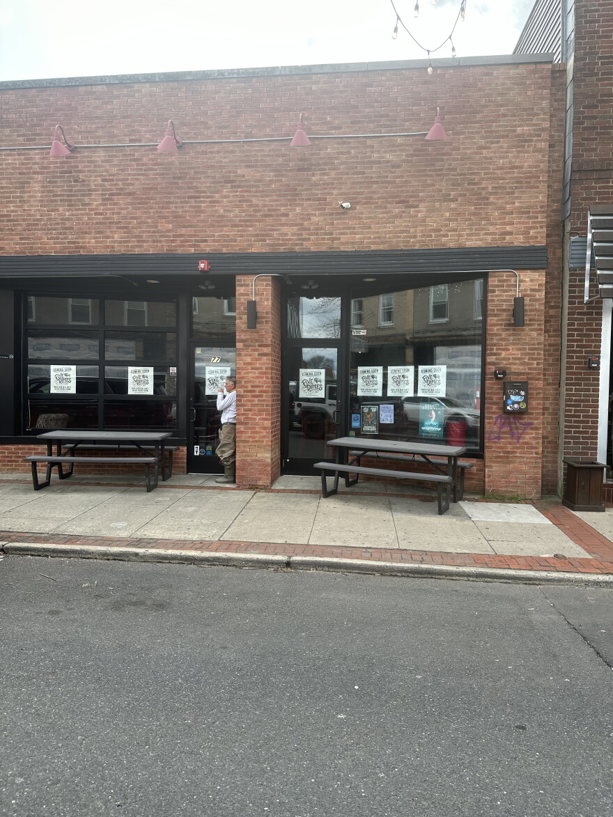 Red Tank Brewing sign already down outside the brewery