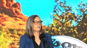 Gov Katie Hobbs discusses the economic impact Tuesday, Aug. 20, 2024, that the Men's Final Four had on Arizona.