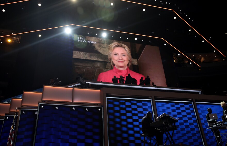 At the end of the night, Hillary Clinton addresses the convention via live feed from New York.