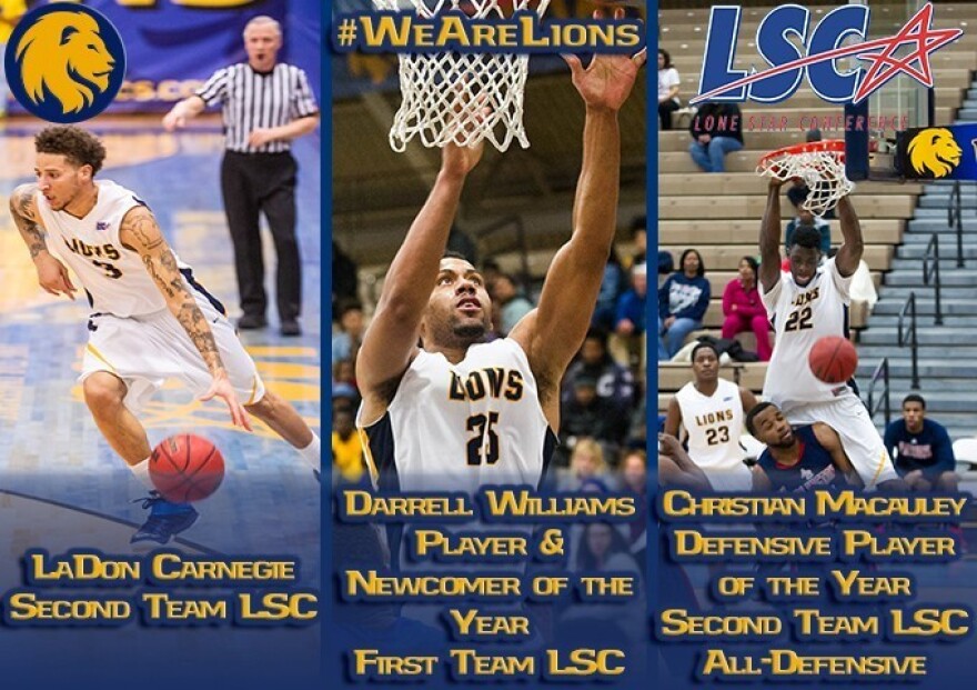 LaDon Carnegie, Darrell Williams and Christian Macauley were all recognized by the Lone Star Conference.