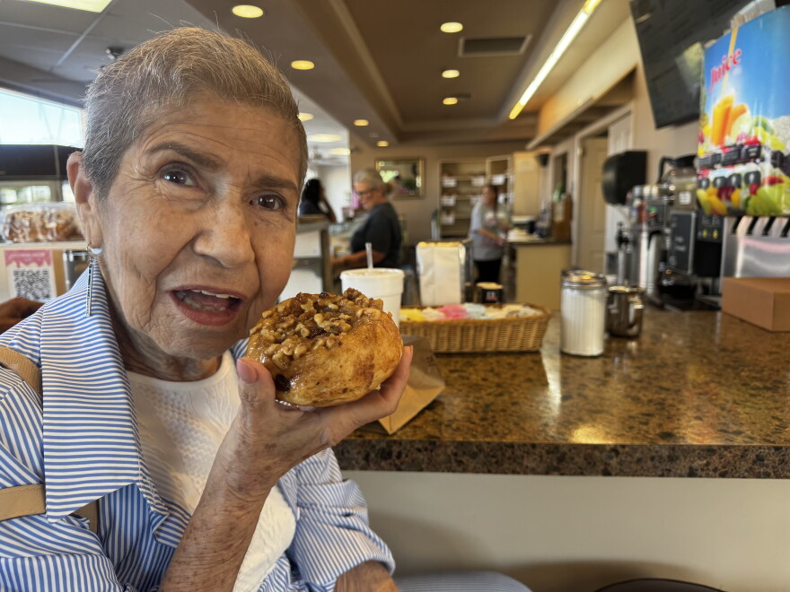 Abby A enjoys her pastry and shares her thoughts on Goldsboro's closing.