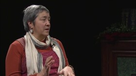 Athena Kildegaard gesturing as she speaks