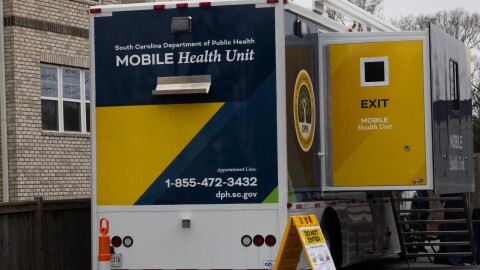 SCDPH's Mobile Health Unit on location in Spartanburg Tuesday, March 3 for residents to receive free MMR vaccines.