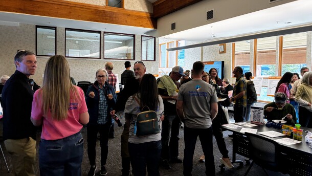 Summit County residents learn about High Valley Transit’s bus rapid transit project at an open house Tuesday, April 7, 2026.