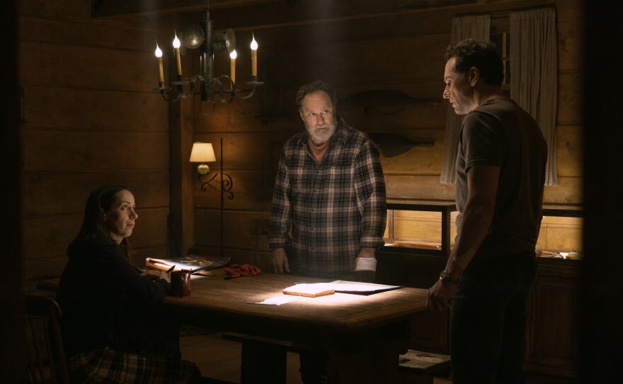 Kate O’Flynn, Stephen Root, and Matthew Rhys in ‘Widow’s Bay.’