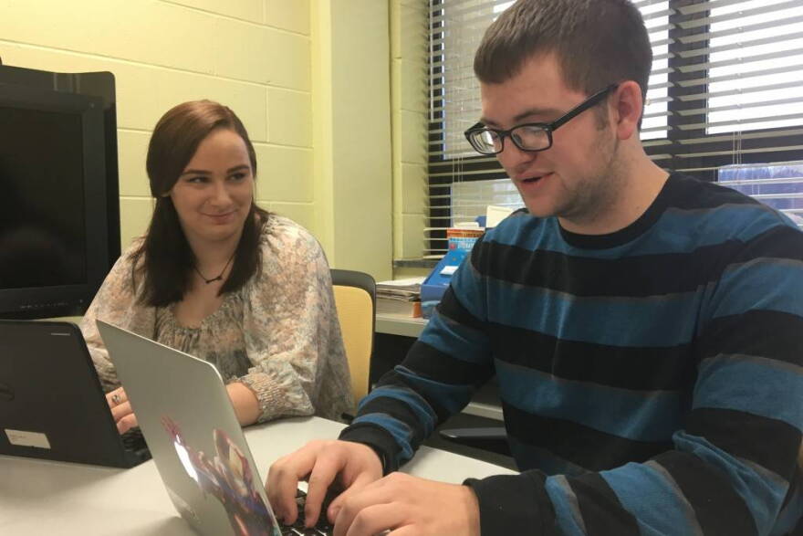 Milan High School senior Evan Smith has limited internet access at home, so he often tries to complete his homework at school. Milan Community Schools is the rare rural school district that invested in high speed internet.