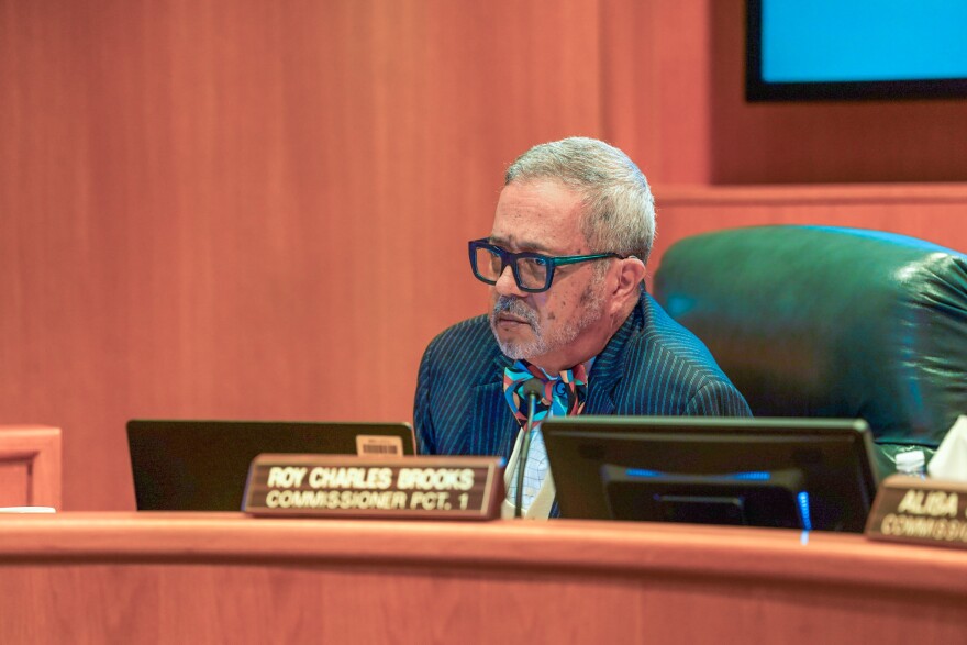 Roy Charles Brooks Tarrant County Commissioner of Precinct 1, listens to a speaker at the weekly commissioner meeting in downtown Fort Worth on Tuesday, March 14, 2023.