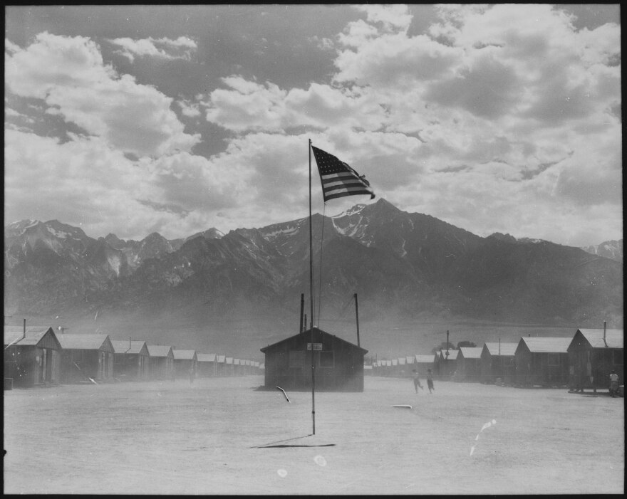 Intake center for Americans of Japanese ancestry before they were sent to relocation centers
