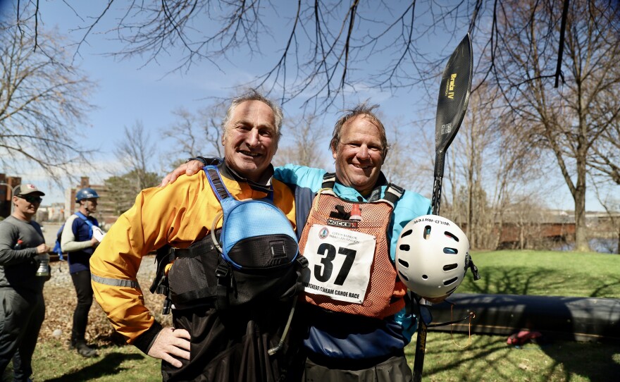 Matt Polstein (left) and Hank Thorborn have been paddling together since the 1980s.