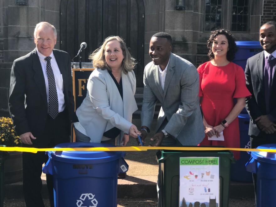TDEC commisioner, Dr. Shari Meghreblian, and Fisk University president, Kevin Rome cut the ribbon on their partnership.