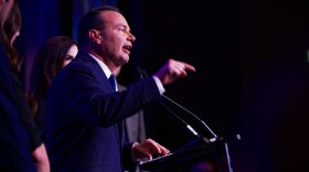 Sen. Mike Lee at the Utah GOP's election watch party in downtown Salt Lake City, Nov. 8, 2022.