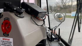 The small Wi-Fi router is placed in the front window of the buses can cover the distance of an average-sized parking lot to provide students and families short-term internet access.