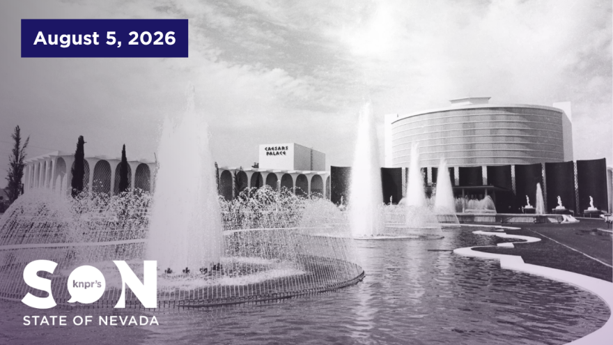 Caesars Palace fountains and hotel 1966
