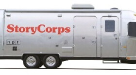 The mobile StoryCorps booth that will be at the W. Dale Clark Library May 10-June 2.