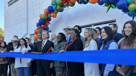 Members of the Waco City Council and city management celebrate the ribbon cutting for the Bledsoe-Miller STEAM Center on Friday, January 16, 2026.